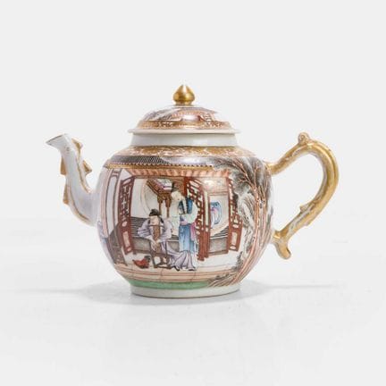 Grande théière chinoise de style « famille rose » 