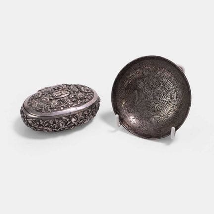 Two Chinese silver items, Qing dynasty (1644-1911)