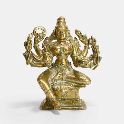 An Indian gilt-bronze figure of Durga, second half