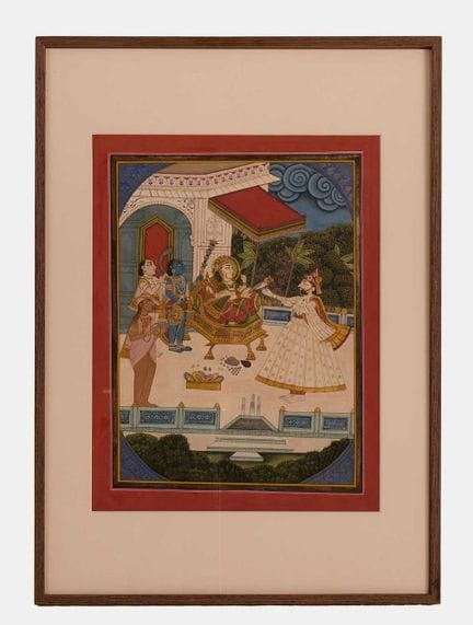 Peinture indienne représentant le maharaja Takht S