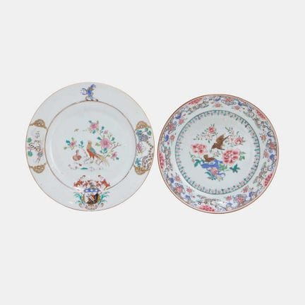 Deux plats chinois de la famille rose, du XVIIIe s