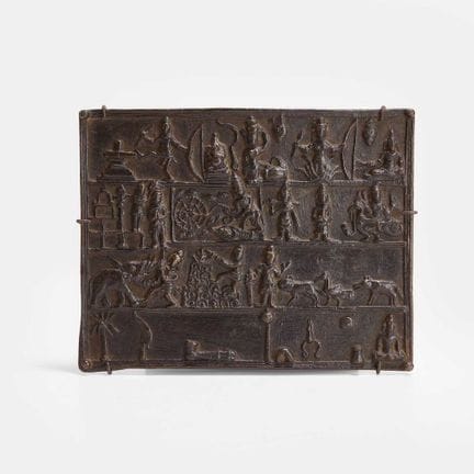 An Indian bronze plaque, late 18th/early 19th cent