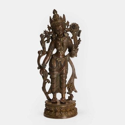 A Tibetan bronze figure, Qing dynasty or later, of