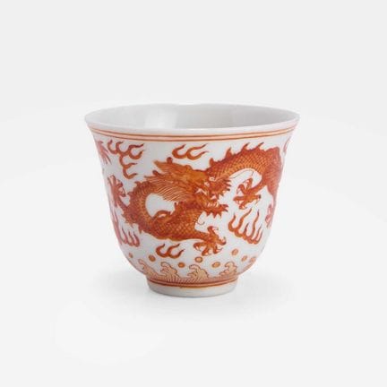 Tasse à thé chinoise de couleur rouge fer, époque 