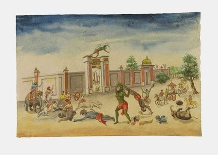 Série illustrée tirée du « Ramayana », vers les an