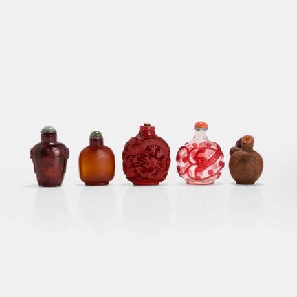 A collection of five Chinese snuff bottles, 19th-2