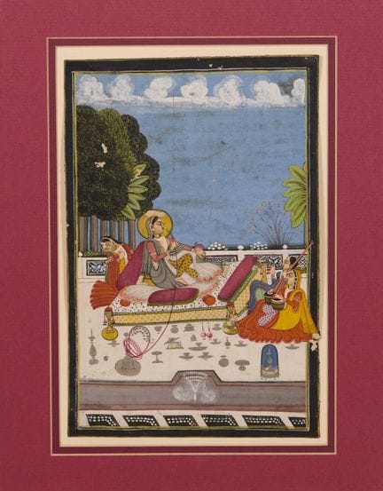 Peinture indienne représentant une Nayika, XIXe si