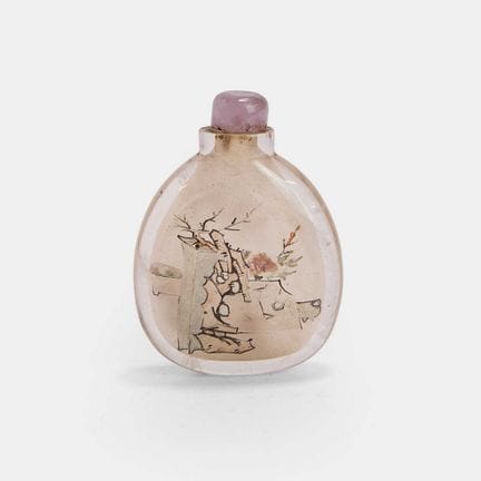 A fine Chinese inside-painted rock crystal snuff b
