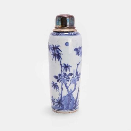 Vase chinois bleu et blanc, de l'époque Shunzhi (1