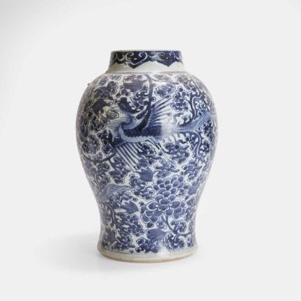 Vase chinois bleu et blanc, période Kangxi (1662-1