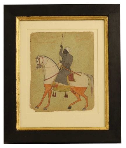 Portrait équestre indien représentant un cavalier 