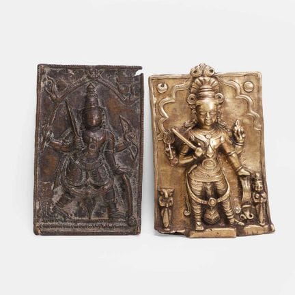 An Indian bronze votive plaque, late 19th/early 20