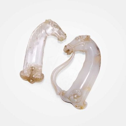 An Indian carved rock crystal hilt for a dagger, l