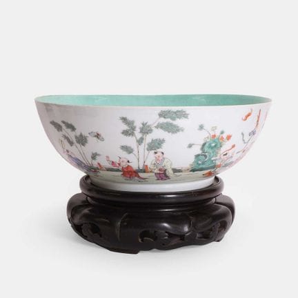 A large Chinese famille rose punchbowl, Republic p
