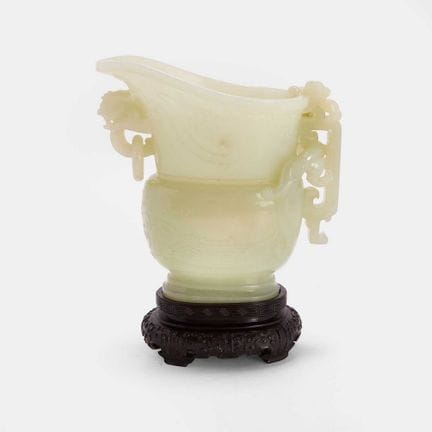 A Chinese jade gong vessel, Qing dynasty (1644-191