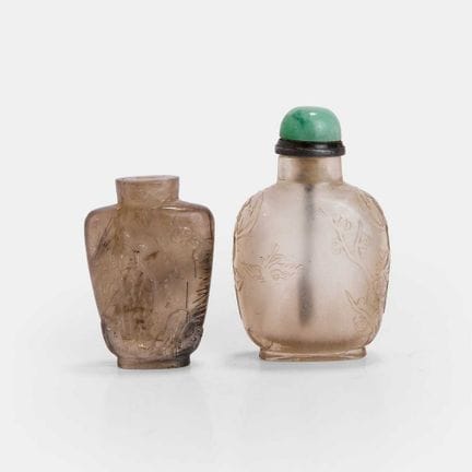 Deux flacons à tabac chinois en quartz, de la fin 