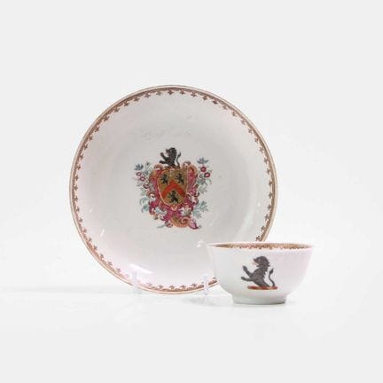 Tasse à thé et soucoupe chinoises de style « famil