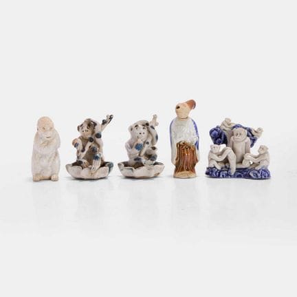 A collection of Japanese Hirado ware okimono, 19th