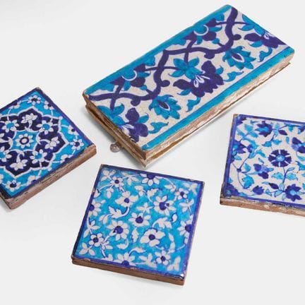 A collection of four Multan cobalt-blue and turquo