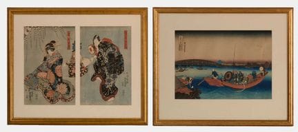Two Japanese woodblock prints, 19th-20th century, 