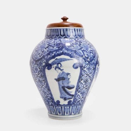 A Japanese Arita blue and white vase, Edo period (