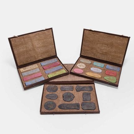 Trois boîtes de pastilles d'encre de Chine, XXe si