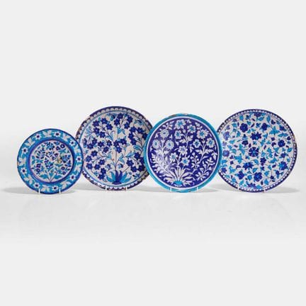 A collection of four Multan cobalt-blue and turquo