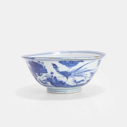 Bol chinois bleu et blanc, fin de la dynastie Ming