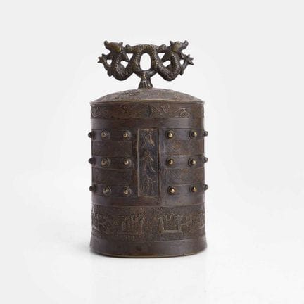 A Japanese bronze bell, 19th century, of elliptica