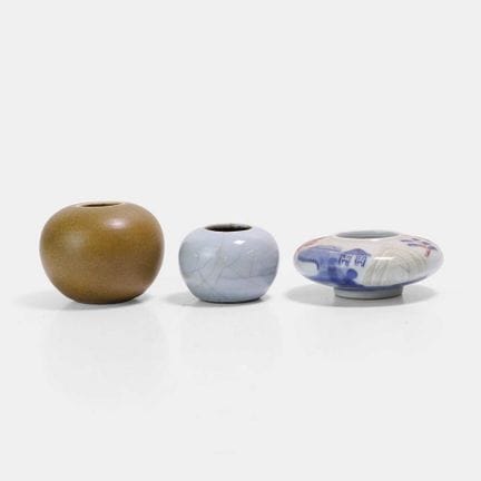 Three Chinese porcelain water pots, Qing dynasty (