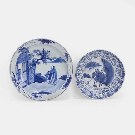 Two Chinese blue and white plates, Kangxi (1662-17