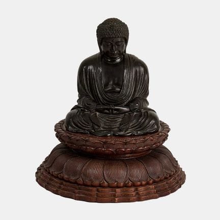 A Japanese bronze Buddha, 19th-20th century, weari