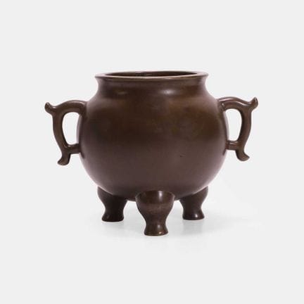 A Chinese bronze incense burner, the globular body