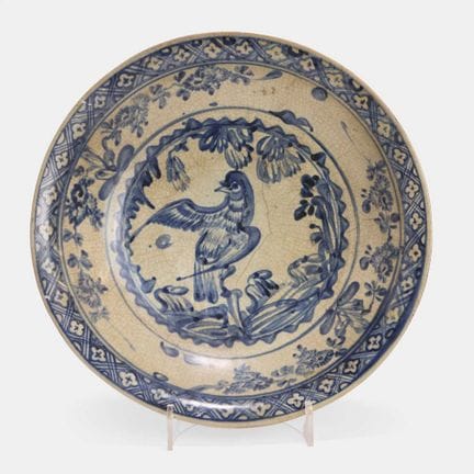 A Chinese Swatow blue and white plate, Ming dynast