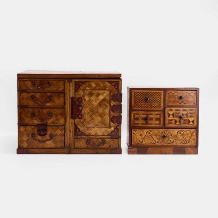 A Japanese small parquetry-decorated kodansu, Meij