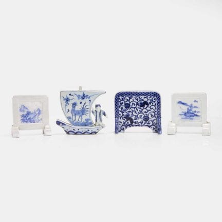 A collection of four Japanese Hirado ware blue and