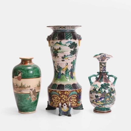 Three Japanese ceramic vases, 19th-20th century, c