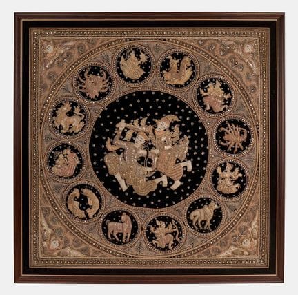 A very large Burmese (Myanmar) kalaga stumpwork pa