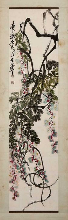 A Chinese gouache painting, 20th century, after Qi