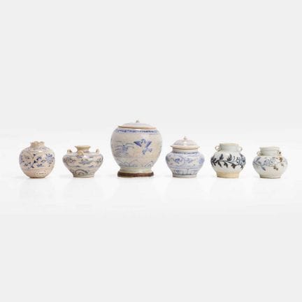 A group of Vietnamese Hoi An Hoard blue and white 
