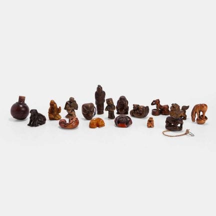 A collection of Japanese netsuke, 20th century, in