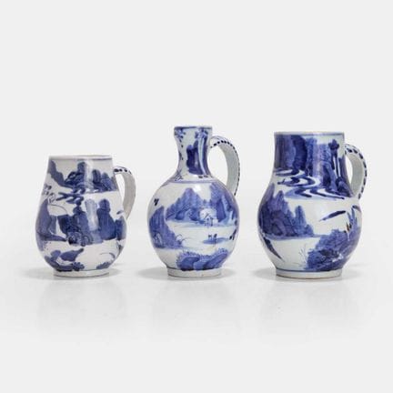 Three Japanese Arita blue and white vessels, Edo p