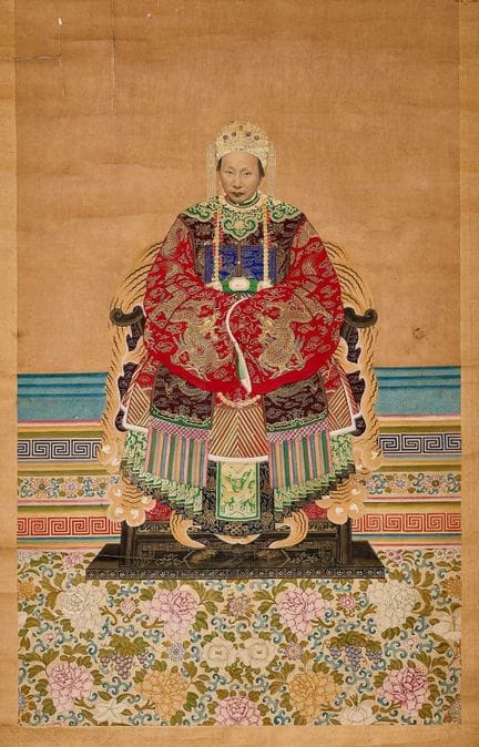 A Chinese ancestor portrait, early 20th century, o
