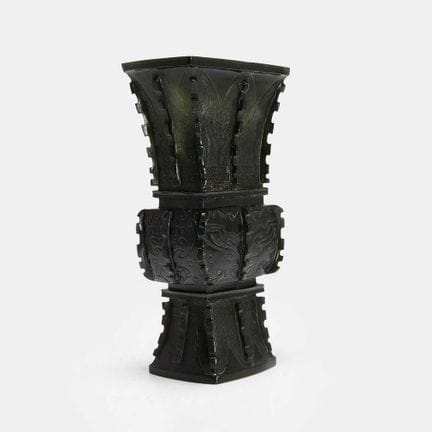 A Chinese spinach jade gu vase, Qing dynasty (1644