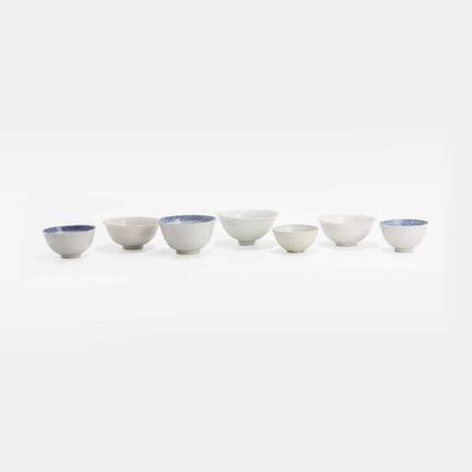 A collection of Chinese porcelain bowls, late Ming