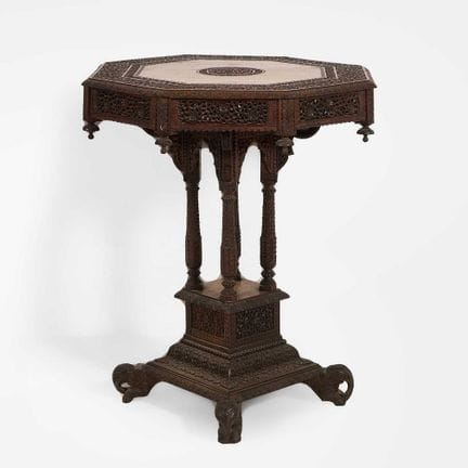 An Anglo-Indian padouk centre table, late 19th/ear