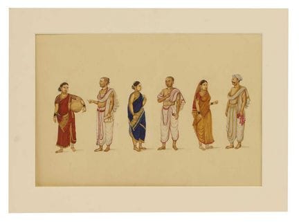 An Indian Company School-style painting of three B