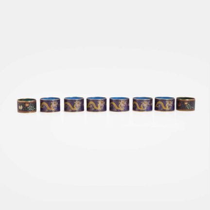 A collection of Japanese and Chinese cloisonné nap