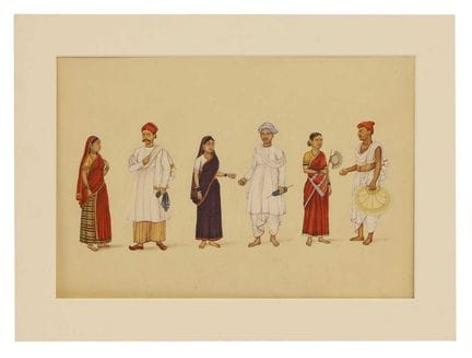 An Indian Company School-style painting of three c