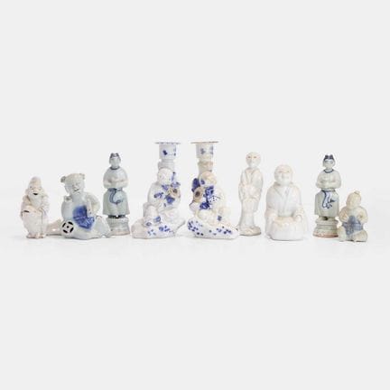 A collection of Japanese Hirado ware figures, 19th